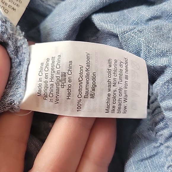 NWOT MADEWELL Chambray Ruffle-Sleeve Peplum Top S - Picture 9 of 11